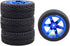 4PCS 1:10 RC Tires and Plastic Wheels Rims for 1/10 Scale On Road Touring Racing Drift Car Traxxas HSP HPI Tamiya (Blue)...