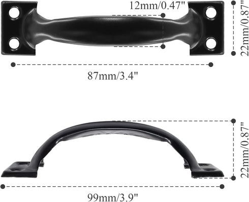 2 PCS Gate Handle Pulls, 4" Pulls in Black, Garage Door Pull Handle with Screws for Outdoor, Drawer & Garage (Black, 4 Inch)...