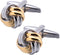 2 Tone Gold & Sliver Knot Cuff Links for French Tuxedo Shirt Stainless Steel Metal Shirt Cufflinks In Gift Box for Anniversary...