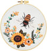 Esffaci Embroidery Starter Kit for Adult Beginner with Bee Flower Pattern Hand Embroidery Set with Embroidery Cloth Hoop Needle Threader Embroider...
