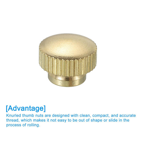 uxcell Knurled Thumb Nuts, 2Pcs M5 x D12mm x H9mm Brass High Head Blind Hole with Collar High Head Blind Hole Round Knobs Fasteners for 3D Printer...