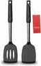 2 Pack Spatulas, Solid & Slotted Silicone Spatula Set, Stainless Steel Handle Coated with Silicone, Non Stick Turners, Heat Resistant Rubber Spatu...