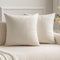 MIULEE 24x24 Inch Euro Sham Velvet Pillow Covers, Set of 2 Large Square Decorative Pillows -Cream White Super Soft for King Bed, Sofa, Couch, Acce...