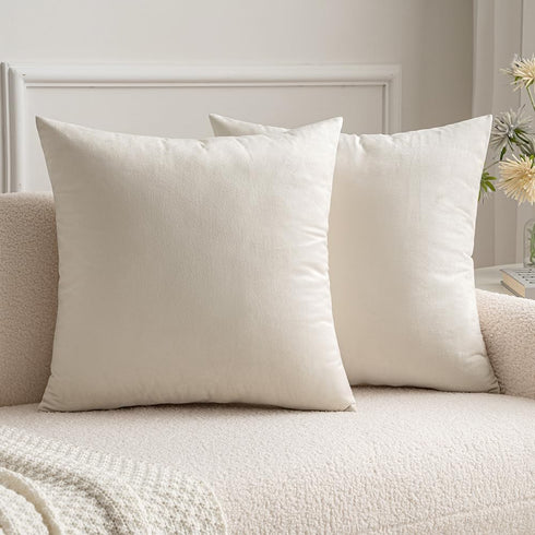 MIULEE Pack of 2 Soft Solid Decorative Square Throw Pillow Covers Set Christmas Cushion Case for Spring Couch Sofa Bedroom Car 16x16 Inch 40x40 cm...