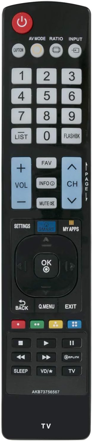 New AKB73756567 Remote Control fit for LG LED LCD HDTV TV 28LB490U 32LB5700 32LB5800 32LB5800UG 32LB5800-UG 32LB580B 32LB580BUG 32LB580B-UG 39LB57...