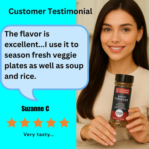 Ocean Balance Spicy Furikake Seasoning w/Cayenne Pepper –Furikake Seasoning w/Sesame Seeds + Maine Coast Seaweed – Great for Sushi Rice Seasoning,...