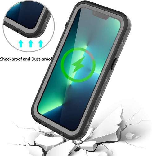 iPhone 13 Magnetic Case - Waterproof Shockproof Compatible with Magsafe Mag Safe Magnet iPhone 13 Waterproof Case Support Wireless Charging with B...