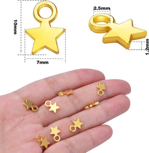 100pcs Mini Star Charms Alloy Star Shape Charms Pendants for DIY Crafting Jewelry Making...