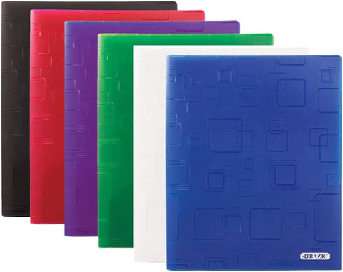 BAZIC Cubic Embossed Multi Color 2-Pockets Poly Portfolio (2139)...