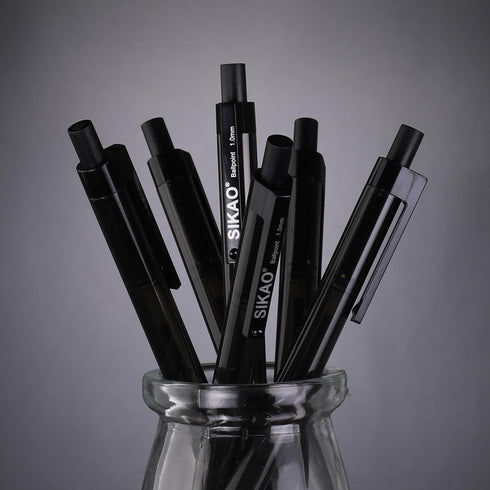 Black Pens Bulk, Ball Point Pens Black Smooth Writing Pens No Smear, Black Pens Ballpoint Pens Black Ink Pens Medium Point, Retractable Click Pens...
