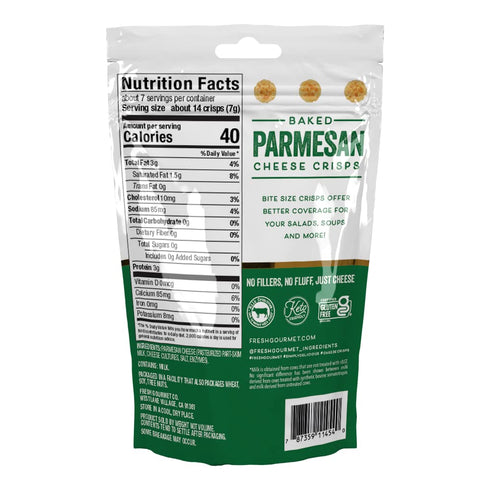 Fresh Gourmet Parmesan Cheese Crisps | 1.76 Ounce | 100% Real Cheese | Keto Friendly | Great for Snacking and Salad Topper...