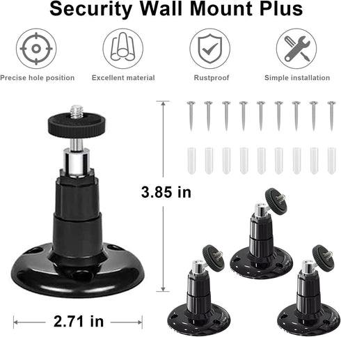 3 Pack BFYTN Wall Mount Compatible with Stick Up Cam Wired/Battery and Indoor Cam HD Security Camera,360 Degree Adjustable Mounting Bracket (Black...