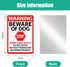 Blulu 4 Pcs Warning Beware of Dog Sign 10 x 7 Inch Do Not Enter Metal Signs No Trespassing Dog Sign Stop Keep Gate Closed Sign for Fence Door Gate...