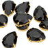 Choupee Sew On Rhinestone Tear Drop Crystal Rhinestones in Gold Setting 48 Pcs (Black, 13 X 18 MM)...