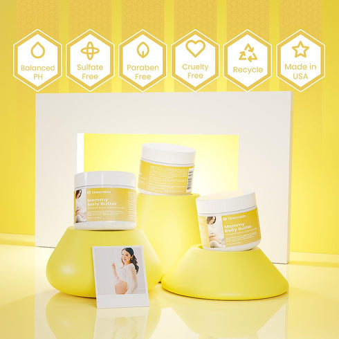 Honeyskin Belly Butter for Pregnant Women - Skin Repair & Deep Stretch Mark Removal - Massage Cream Hydro Boost Moisturizer with Shea Butter Oil -...