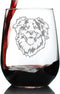 Australian Shepherd Face - Stemless Wine Glass - Unique Dog Themed Decor and Gifts for Lovers of Aussies - Large 17 Ounce...