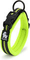 Creation Core Reflective Mesh Padded Dog Collar Adjustable Nylon Outdoor Adventure Pet Collar, Green M...