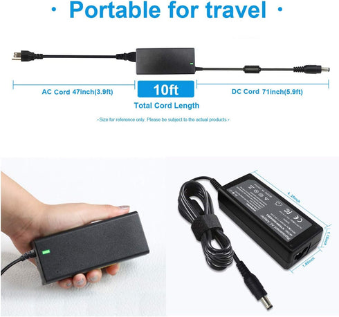 19V 3.42A 65W AC Charger Compatible with Toshiba Satellite PA3714U-1ACA PA3917U-1ACA PA3715U-1ACA C55 C55T-A5222 C655 C855D L305D L505 L655 L755 A...