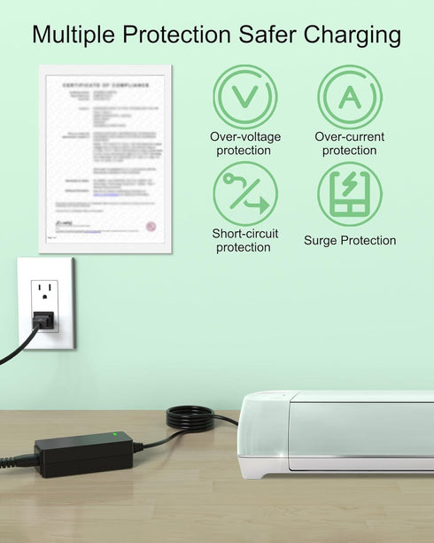 Power Cord for Cricut Explore air 2, Expression 2, Personal Expression Create, Mini, Cake, Explore, Cricut Maker Model: KSAH1800250T1M2 Cutting Ch...