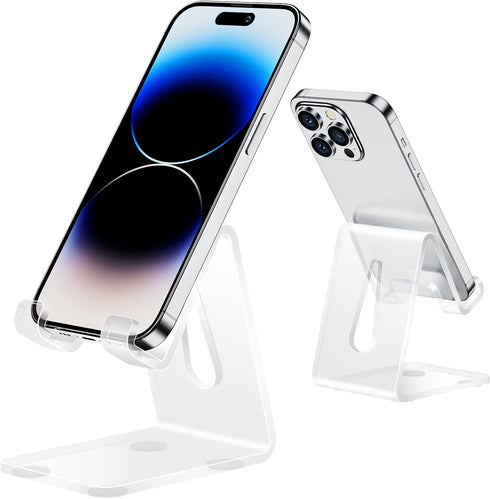 Urmust Acrylic Phone Stand for Desk Transparent Cell Phone Stand, Clear Phone Holder for Desk, Office Desk Accessories,Desk Decor, Phone Accessori...