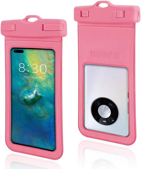 Waterproof Phone Pouch, 2 Pack, Touch Unlock, Rainproof & Waterproof case for Apple iPhone,Samsung,Motorola,OnePlus, up to 7.2 Inches (Black,Pink)...