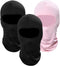 3 Pack Balaclava Face Mask, Ski Mask for Men Women, UV Protection Windproof Scarf for Motorcycle Snowboard Cycling 2 Black/1 Pink...