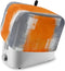 Toaster Dust Cover with Pockets, Orange and Grey Abstract Art Texute Soft Washable 2 Slice Toaster Cover, Dust-proof Cover for Small Appliance Cov...