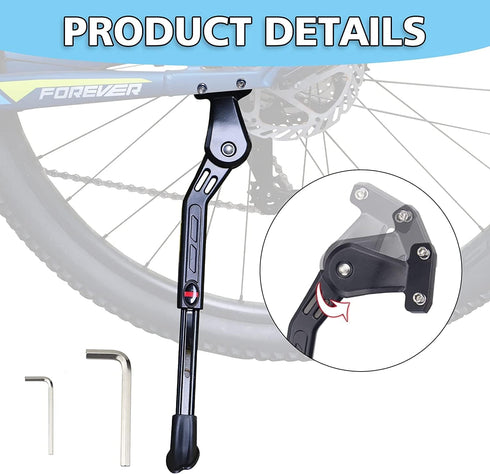 ZUKKA Rear Bike Kickstand Adjustable Height Bike Kickstand Aluminium Alloy Kick Stand Fits For 24/26/28 Inch Mountain bike,Road bicycle,MTB...