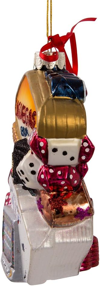 Kurt S. Adler Kurt Adler 5.5-Inch Las Vegas Glass Cityscape, 5 in, Multicolored Ornament...
