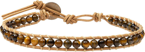 Infinityee Ankle Bracelet Woven Light Brown Leather Vintage Handmade Hippie Bohemian Gypsy Boho Unisex Anklet for Men, Women, Teen Girls (Tiger Ey...