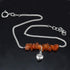 Silvesto India Orange Carnelian Gemstone 925 Sterling Silver Single Piece Anklet...