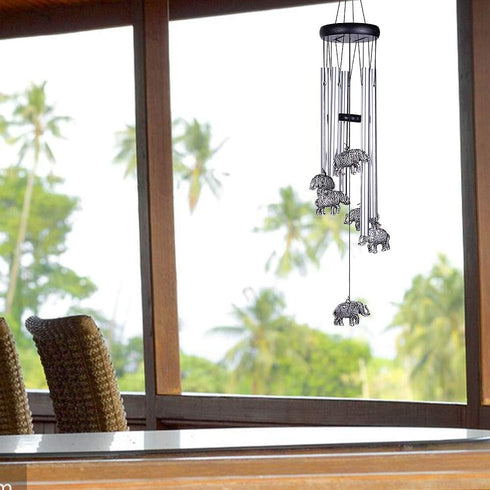 Outdoor Elephant Wind Chimes Indoor Decor - Pure Hand-Made Mobile Romantic Windcatcher 28" Elephant Wind Chime for Home, Xmas, Gift for Mom, Balco...