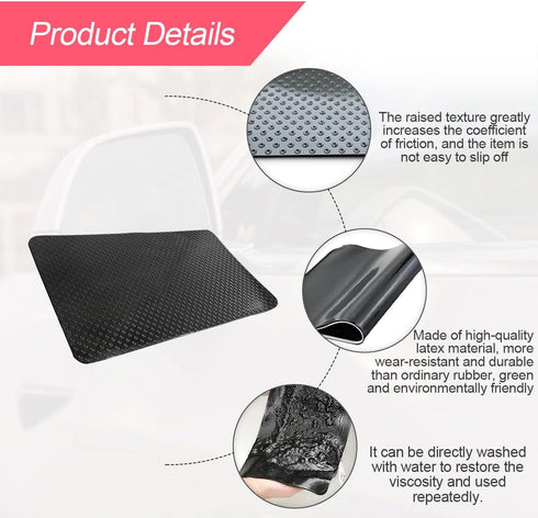 Car Dashboard Anti-Slip Rubber Pad, 10.6"x 5.9" Universal Non-Slip Car Magic Dashboard Sticky Adhesive Mat for Phones Sunglasses Keys Electronic D...