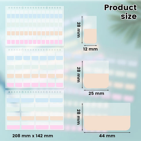 12 Pack Book Tabs for Annotating Books for A5 Refillable Notebook Index Tab 384 Page Tabs for Book Annotation...