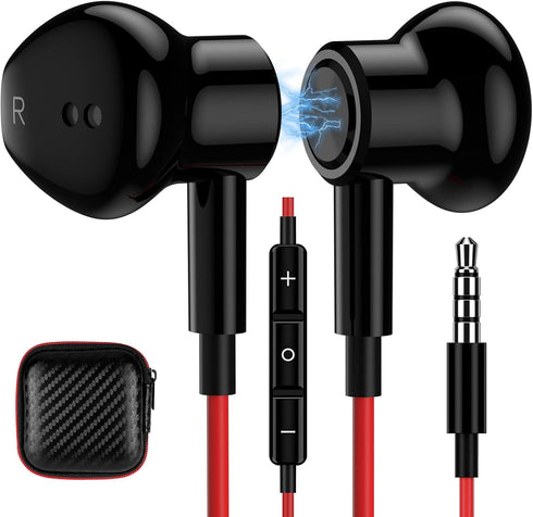 3.5mm Earbuds Noise Canceling Headphone with Microphone Magnetic in-Ear Wired Stereo 3.5mm Jack Earphone for Moto G Power Play Pure Google Pixel 4...