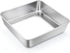TeamFar Square Cake Pan, 9 Inch Stainless Steel Square Baking Roasting Pan for Cake Brownie Lasagna, Non-Toxic & Heavy Duty, One Piece Design & Sm...