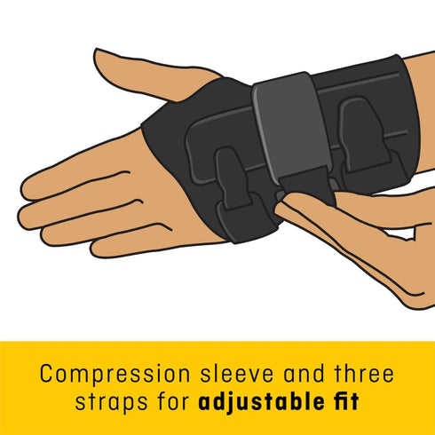 FUTURO Compression Stabilizing Wrist Brace, Right Hand, Small/Medium Size, Provides Support to Injured Wrists, Easy-to-Use Design, Three Straps Pr...