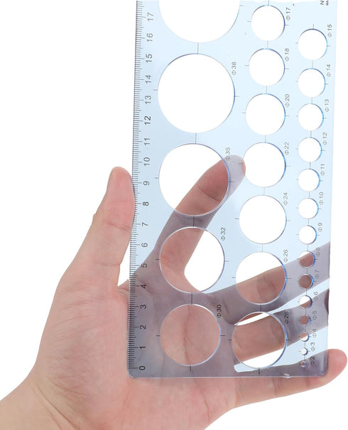 Circle Template, 3 PCS Geometry Set Stencils Circle Stencil Scale Ruler Drafting Tools Clear Ruler Set Squares Small Ruler Circle Drawing Tool for...