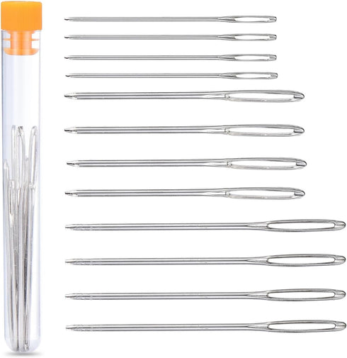 NuLink Large Eye Blunt Needles for Hand Sewing 12 Pieces Sewing Needles Needles for Sewing Embroidery Needles for Hand Sewing Yarn Knitting Needle...