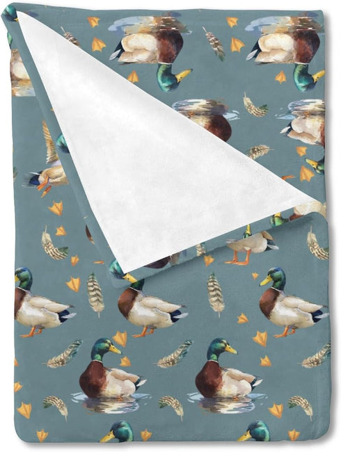 Vintage Duck Hunting Baby Blanket for Boy Girl Mallard Ducks Feathers Soft Swaddle Blanket Wild Bird Animal Flannel Receiving Blanket Newborn Todd...