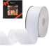 LIUYAXI 2" X 50 Yards Solid White Grosgrain Ribbon, Perfect for Crafts, Wedding Decor, DIY Hair Accessories, Sewing, Gift Package Wrapping and Mor...