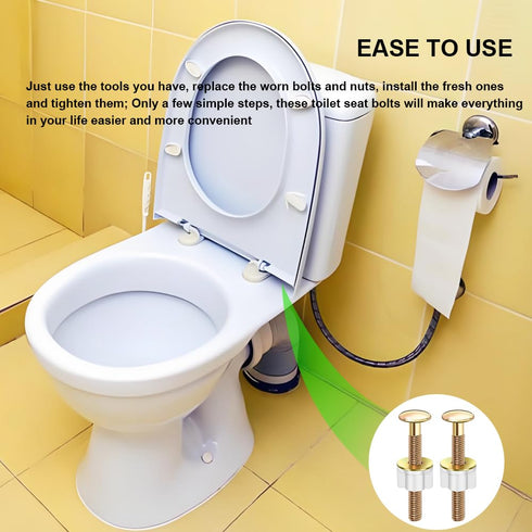 Toilet Seat Screws Bolts Universal Toilet Seat Hinge Bolts and Nuts Replacement for Top Mount Toilet Seat Hinges...