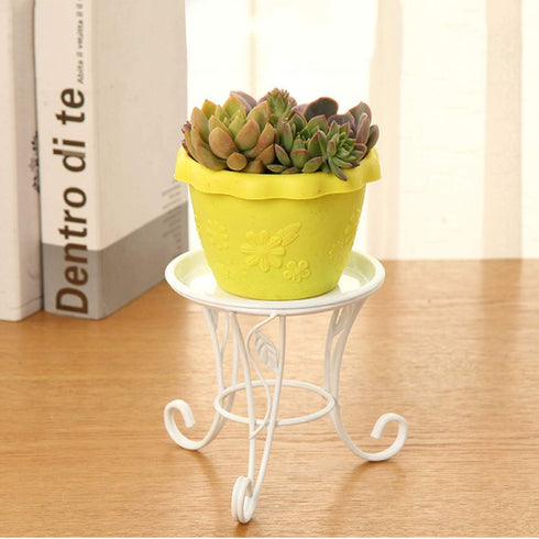 Angoily Metal Plant Stand Metal Potted Plant Stands Iron Round Flower Pot Stands Indoor Outdoor Plant Holder Support Rack for Planter Flowerpot Wh...