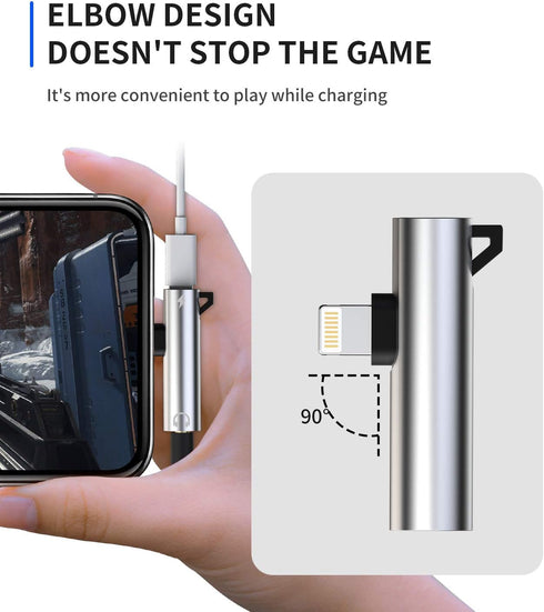 Headphone Adapter Lightning to 3.5mm AUX Audio Jack and Charger Extender Dongle Earphone Headset Splitter Compatible with iPhone 11 12 Mini pro ma...