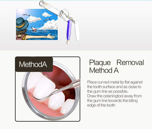 2pcs Portable Oral Dental Tooth Hook Hygeine Cleaning Molars Tool Teeth Stains Remover Plaque Remover...
