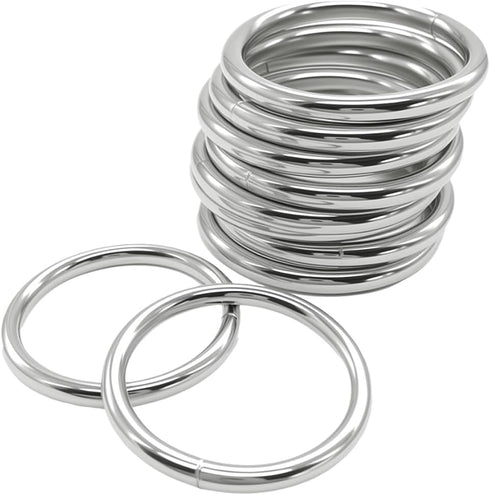 Ewparts Metal Rings 2 inch Macrame Metal Rings for Crafts for Macrame Plant Hangers Dog Collars 10 Pack 5mm Thick Welded Heavy Duty O Ring 2 in Bu...