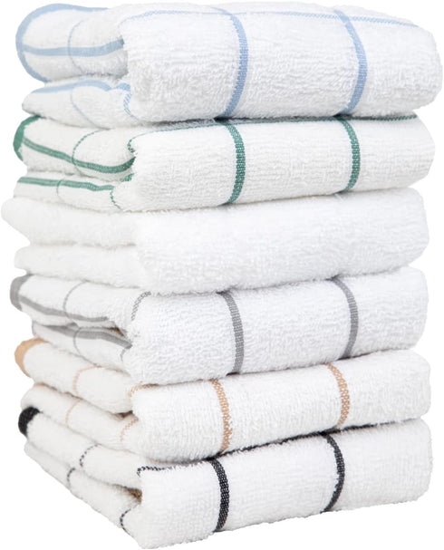 Arkwright Kitchen Tea Towels - (Pack of 12) Soft, 100% Cotton Terry Dishcloths, Highly Absorbent & Quick Dry, Hand Washcloths for Washing, Drying,...