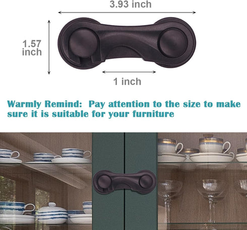 Cabinet Locks for Babies and Child Safety, 4 Pack Childproof Latches with Adhesive for Drawer Cupboards Closet and Pantry Door, Baby Proofing Frid...