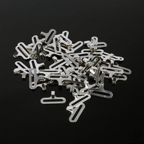 Chris.W 50 Sets Adjustable Bow Tie Hardware Clip Set, Metal Cravat Clip Hook Fastener for Necktie Strap (Silver)...