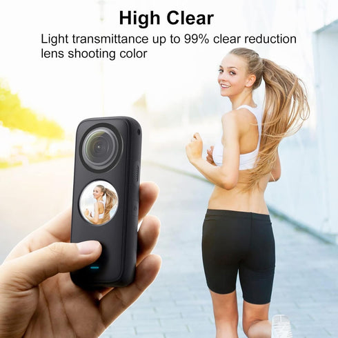 Puluz Compatible for Insta360 One X2 Sticky Lens Guards PC Protective Cover Cap for Insta 360 One X2 Waterproof 360 Action Camera Accessories...